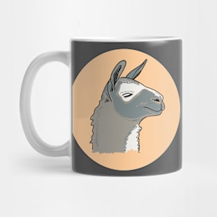 Cute muzzle of a gray llama Mug